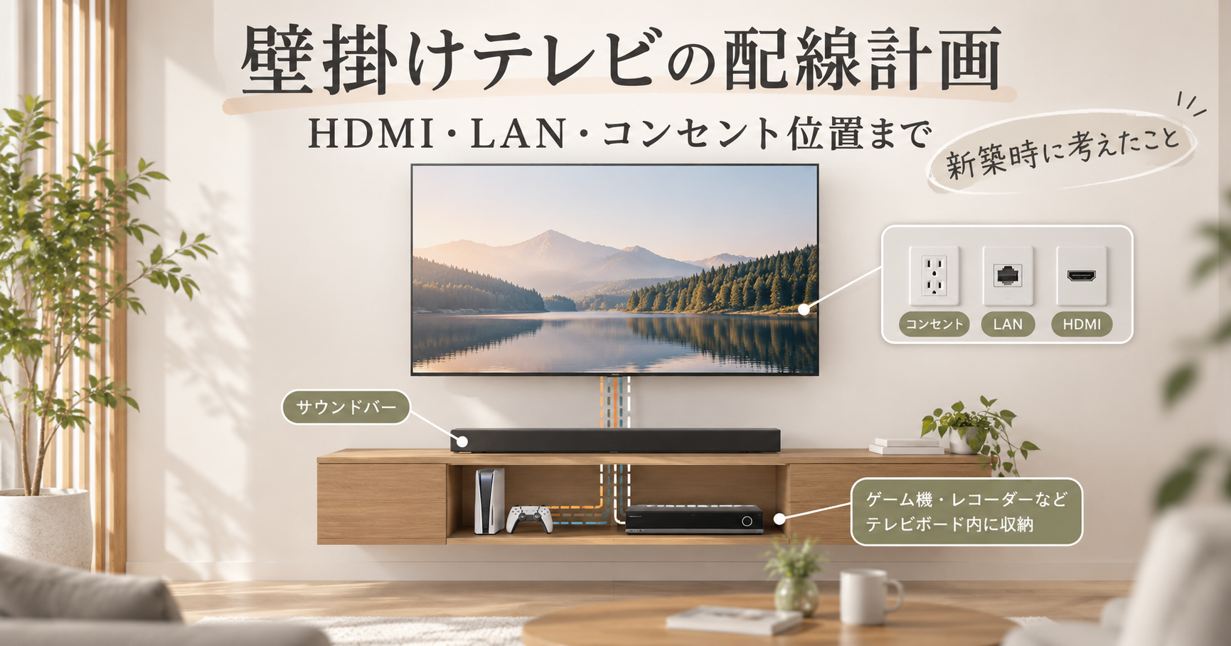 壁掛けテレビの配線計画｜HDMI・LAN・コンセント位置まで考えたこと