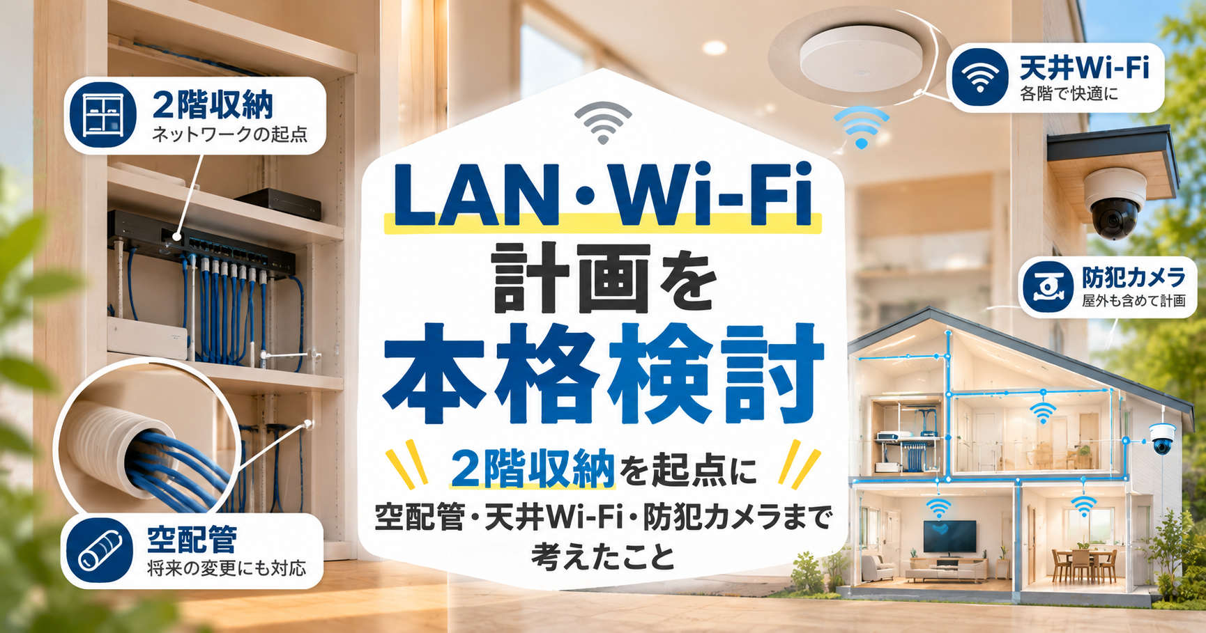 LAN・Wi-Fi計画を本格検討｜2階収納を起点に空配管・天井Wi-Fi・防犯カメラまで考えた