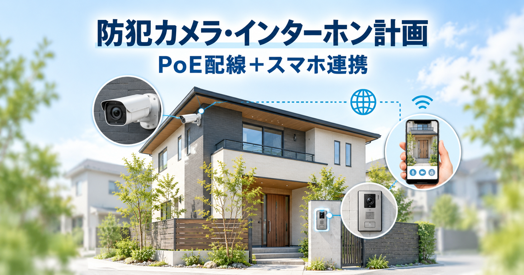 注文住宅の防犯カメラ・インターホン計画｜PoE配線とスマホ連携で防犯を考えた
