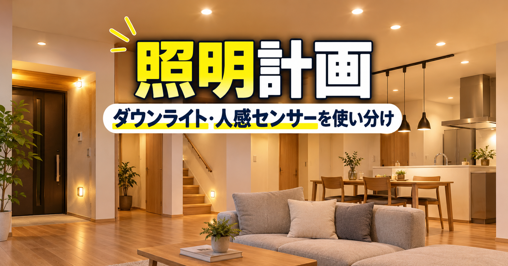 注文住宅の照明計画｜ダウンライト・ダクトレール・人感センサーをどう使い分けた？